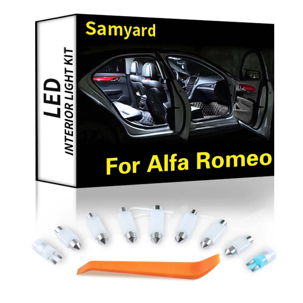 

Ceramics Interior LED For Alfa Romeo Giulietta Mito Brera GT Spider Giulia 4C Stelvio 147 156 159 166 Canbus Dome Map Light Kit