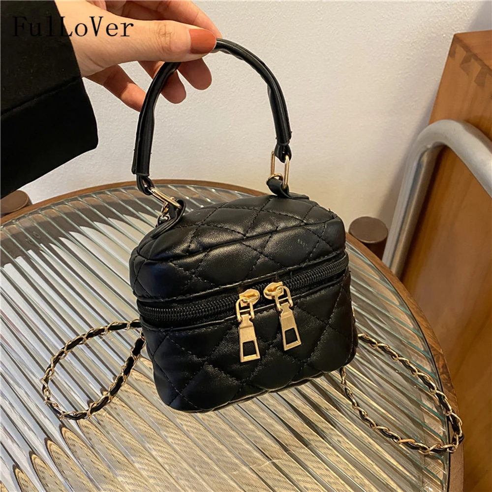 

Women Lozenge Shoulder Bags 2022 New Fashion Chain Box Crossbody Bags Mini Diamond Handbags Chain Pu Leather Mini Round Bags