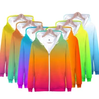 zipper hoodies menwomen cap sweatshirts custom colourful gradient hoodie boys girls solid color hooded 3d zip up fashion coats