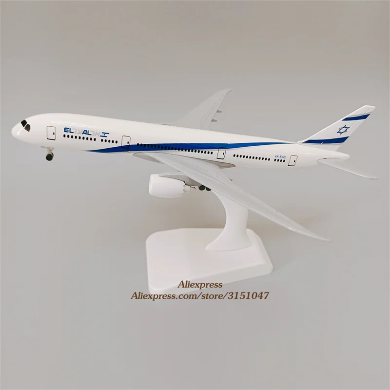 

NEW 20cm Alloy Metal Air Israel Airlines Boeing 787 B787 4X-EAC Airplane Model Airways Plane Model Aircraft w Wheels Kids Toys