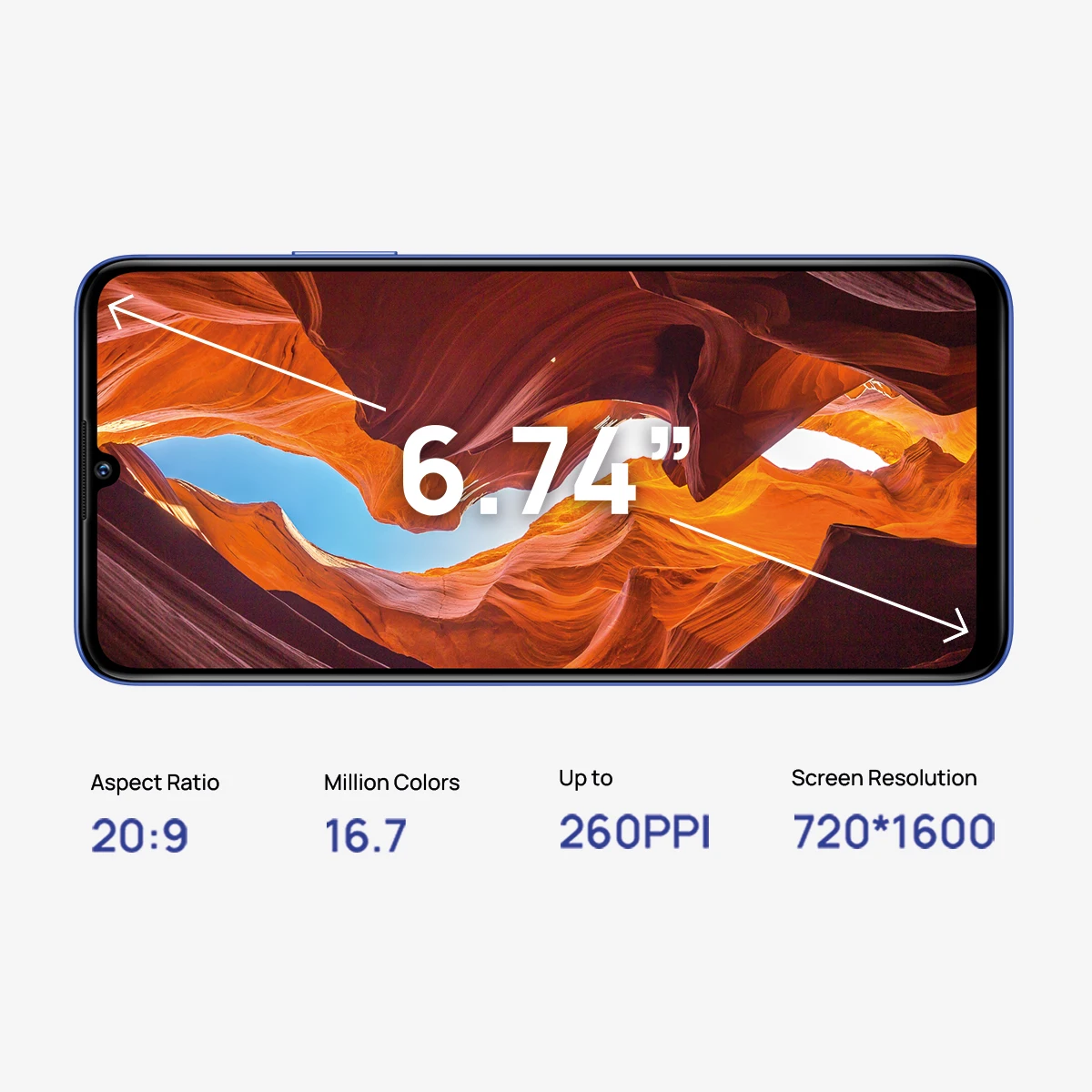 Kup 【Światowa Premia】 Wiko 10 Smartphone Android 6G RAM 128G ROM 5000mAh 6.74 Cal HD + Wyświetlacz Potrójna Kamera Telefoniczna Szybkie ładowanie