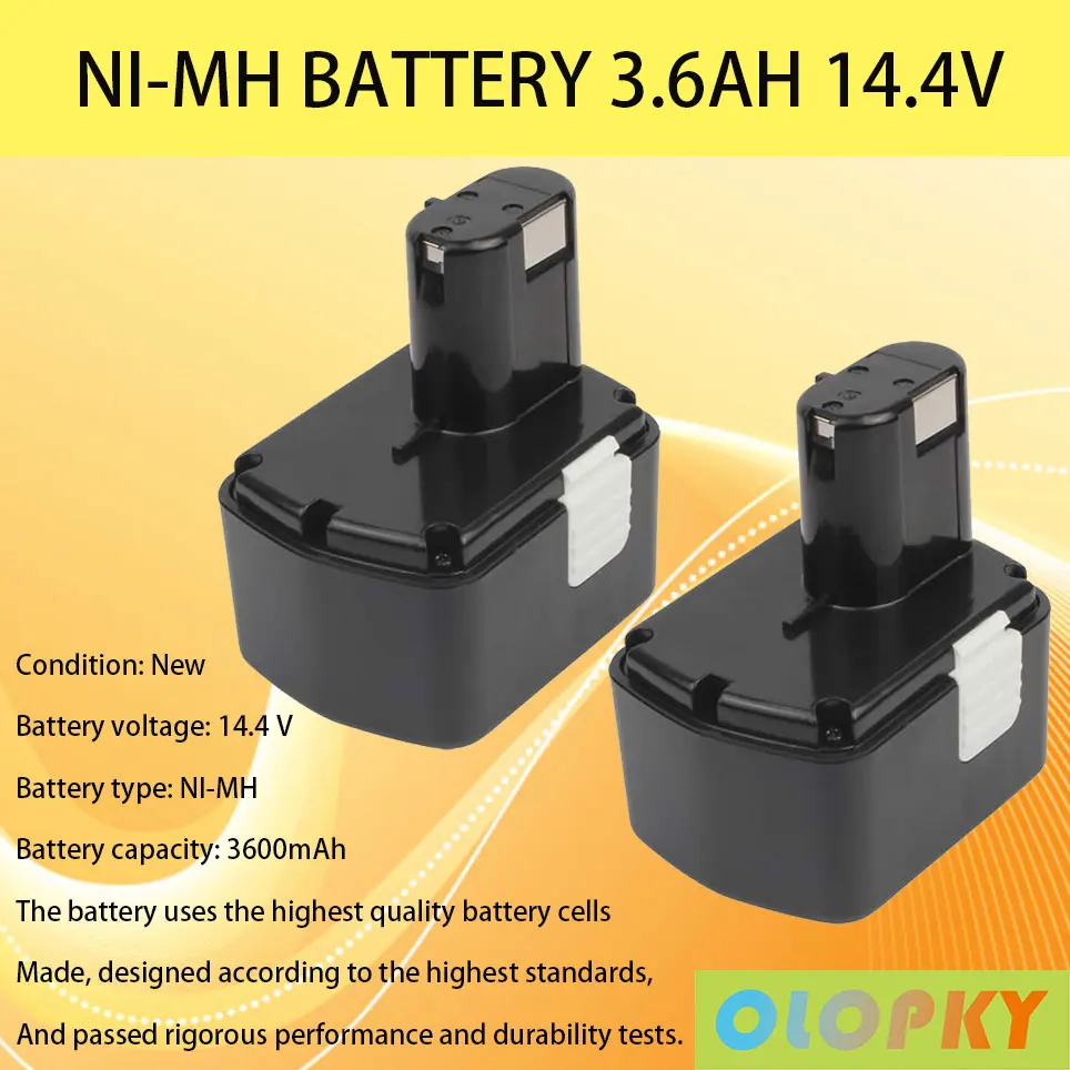 

2 Pack 14.4-Volt EB1414S Battery, 3.6Ah MASIONE Ni-MH Replacement for Hitachi 14.4v Battery 324367 EB1414 EB1424 EB14B EB14S