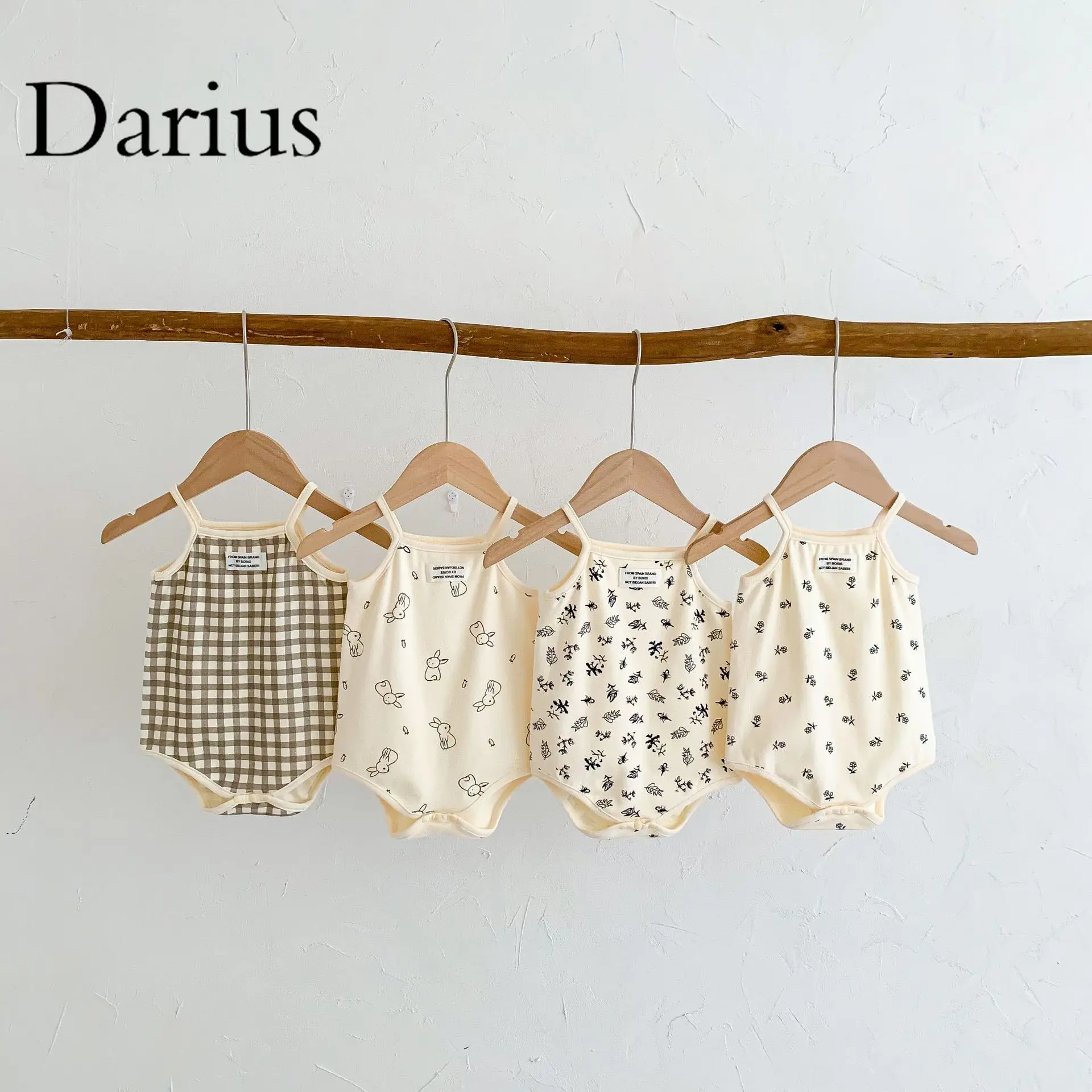 

Summer infant baby boys girls romper sleeveless plaid triangle romper baby vest sleeveless playsuit jumpsuit