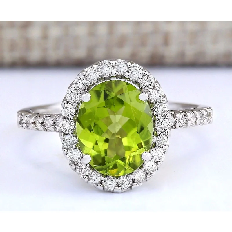 

Explosions selling olive green topaz round female ring