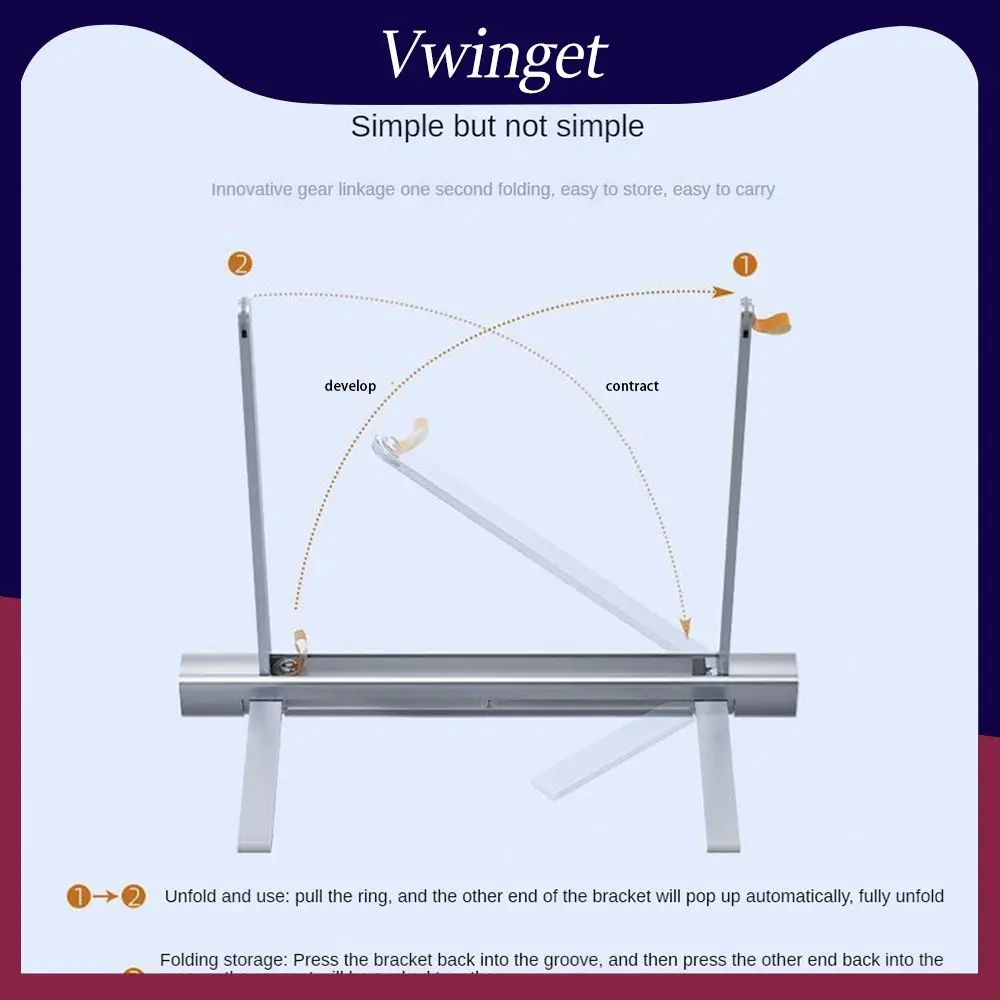 

Universal Adjustable Computer Bracket Folding Cooling Stand Portable Computer Cooling Holder Stand Dark Gray Alloy Laptop Holder