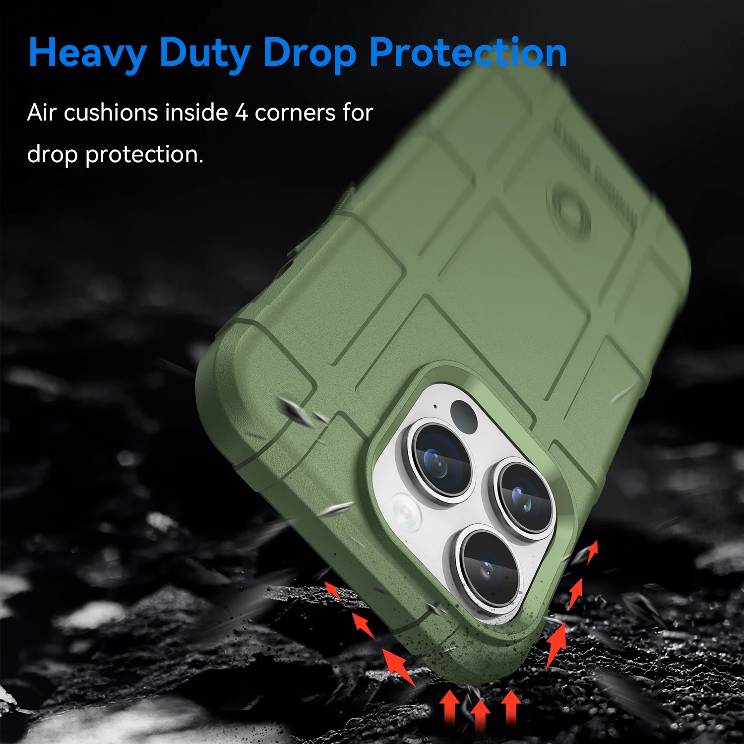 Green Rugged Shield Shockproof Armor Case For iPhone 14 Pro Protection Case Back Cover
