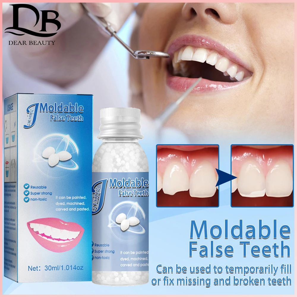 

Teeth Glue Makeup Dentures 30ml Dental Resin Shapeable Modification Temporary Filling Teeth Repair Broken Teeth Tooth Gaps