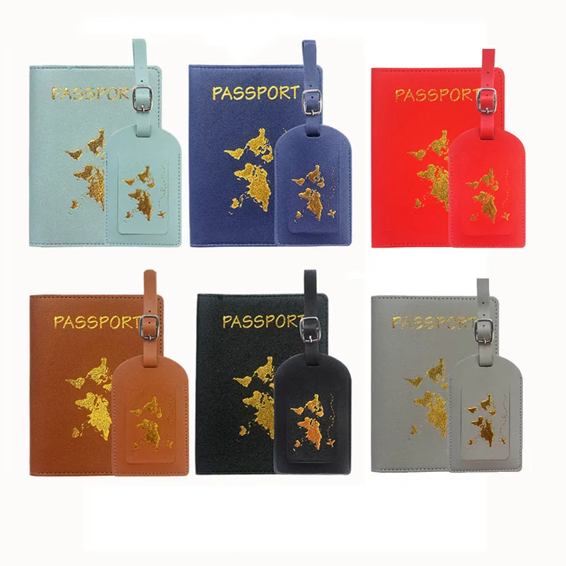 Fashion Luggage Tags Leather Travel Suitcase Identifier Business Bag Luggage Tag Decorations Travel Accessories Passport Cover