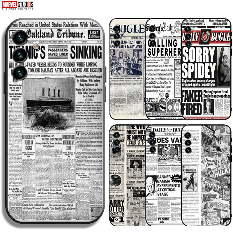

Marvel Nostalgic Newspaper Phone Case For Samsung Galaxy A13 5G Bumper Silicone Cover Black Coque