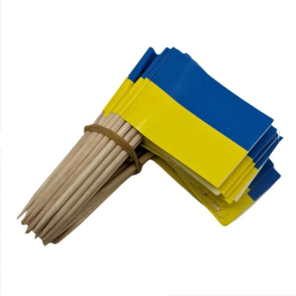 

100 шт. украинский флаг, украинский флаг 14*21 см, флаг-тюбик, миниатюрный флаг с ярким цветом и устойчивостью к выцветанию