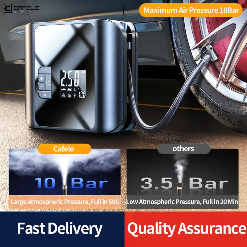 Cafele Electric Car Inflator Pump Portable Powerful Tyre Wireless Digital Air Compressor For Motorcycle Bicycle |