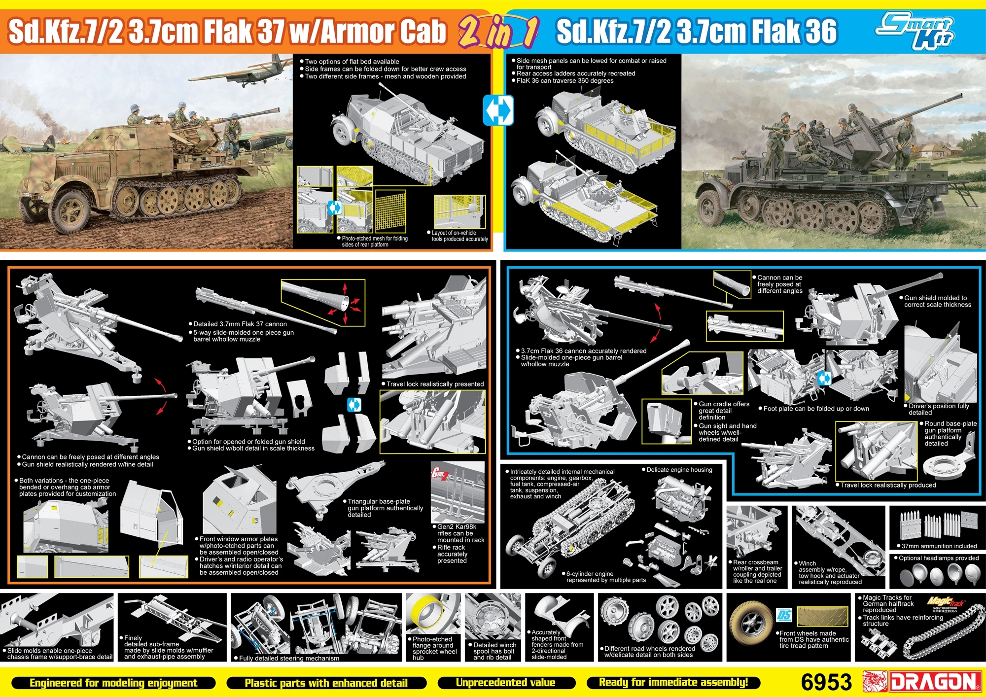 

Dragon 6953 1/35 Sd. KFZ. 7 полугрузовик с 3,7 см Flak36/37