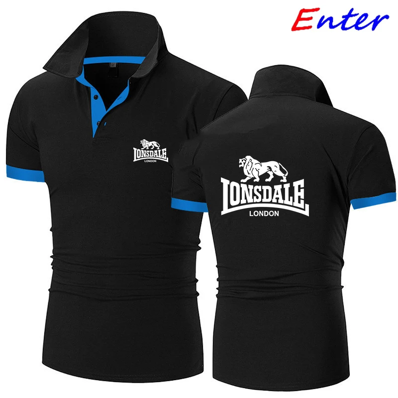 

Polo Shirt Men's Summer Stretch LONSDALE Car LOGO Men's Short-Sleeved Polo Suit High-End Men's T-Shirt High-Quality Polo Shirt