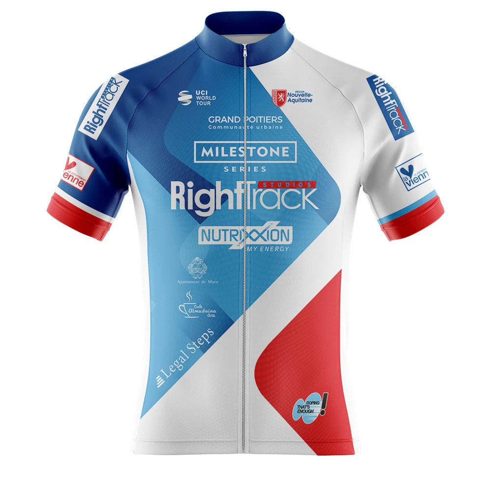 

Groupama Pro Team Righttrack Cycling Jersey UCI FDJStyle Summer Bike Shirt Mens Quick Dry 20D BIBS Maillot Ropa Ciclismo Apparel