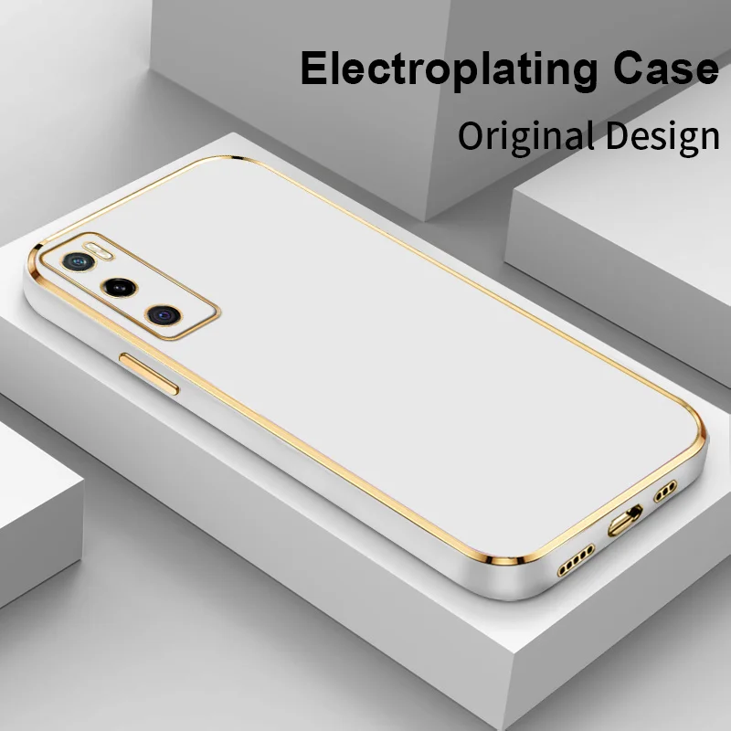 

Simple Solid Color Electroplating Phone Case for vivo V20 SE Y70 2020 Y73 V21 V21E V23 V23E V25 V25 Pro S10E S12 Ultra