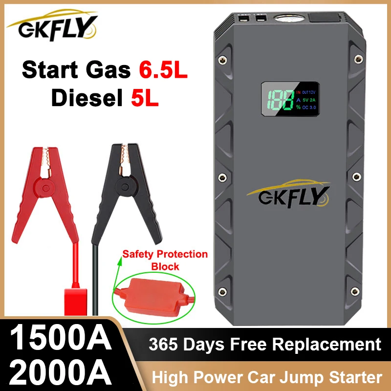 GKFLY urządzenie do uruchamiania awaryjnego samochodu 20000mAh 1500A 12V urządzenie zapłonowe Power Bank wzmacniacz do akumulatora samochodowego ładowarka do rozrusznik samochodowy Diesel benzynowych 1 GKFLY urządzenie do uruchamiania awaryjnego samochodu 20000mAh 1500A 12V urządzenie zapłonowe Power Bank wzmacniacz do akumulatora samochodowego ładowarka do rozrusznik samochodowy Diesel benzynowych 1