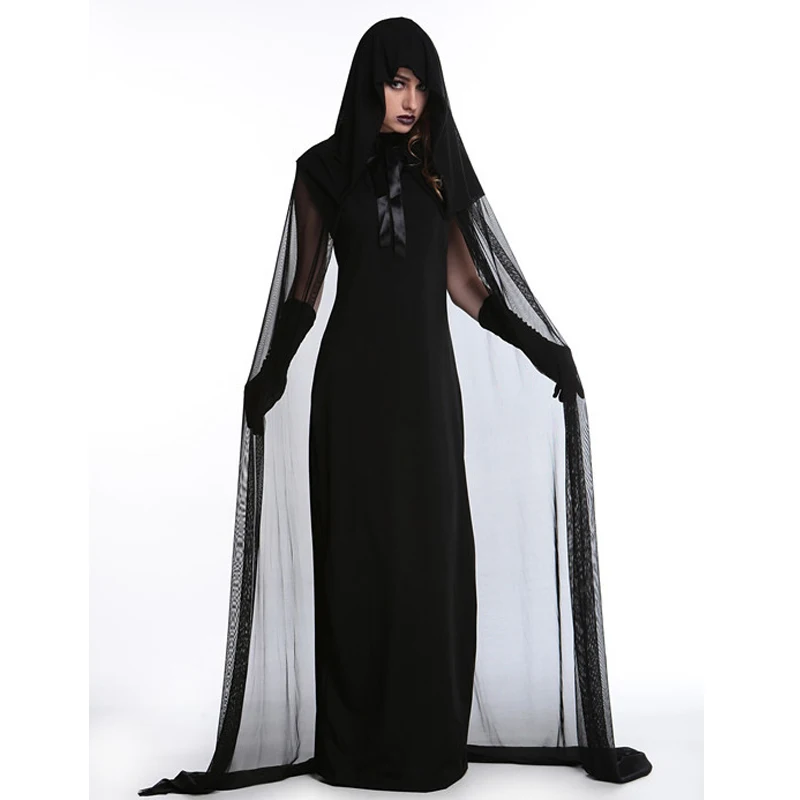 Карнавал Хэллоуин Женский страшный костюм злого ведьмы кладбище Труп невесты