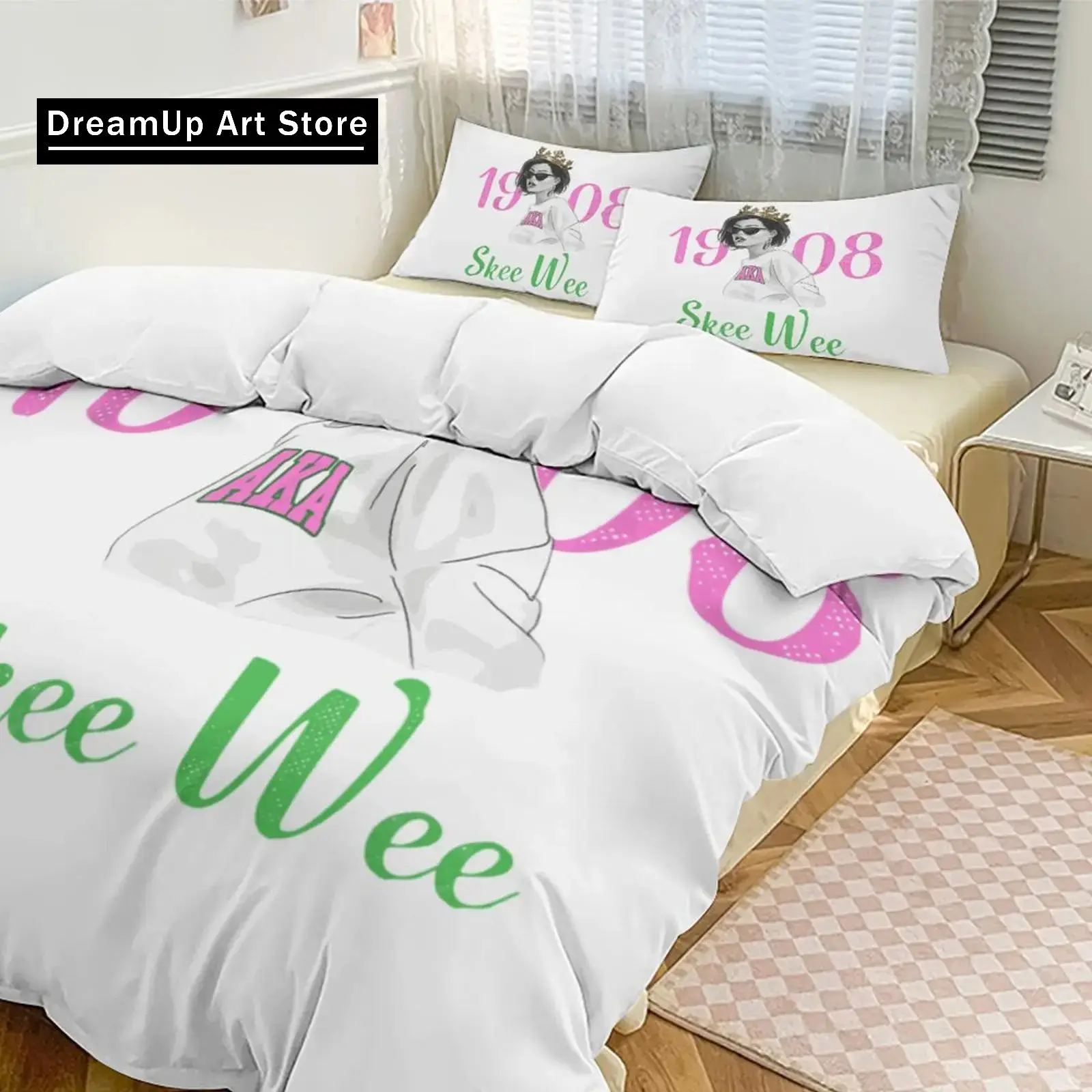 Фото Alpha Sorority Kappa Alpha AKA Bedding Set Boys Girls Twin Queen Size Duvet Cover Pillowcase Bed Kids Adult Home Textileextile №4