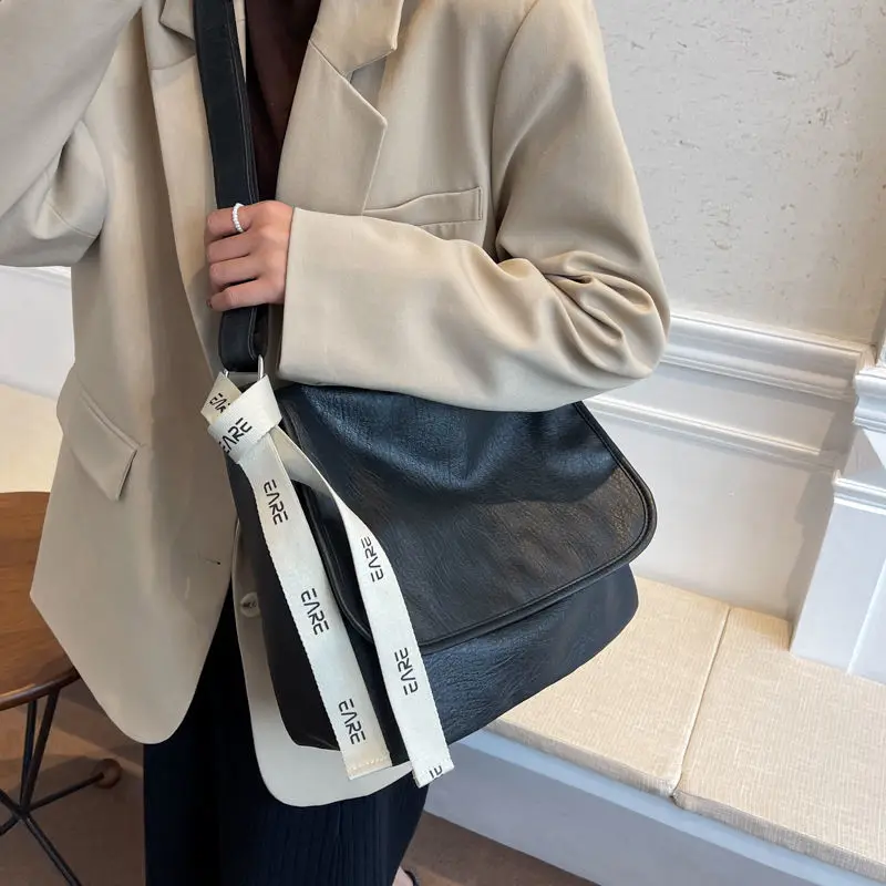 

MBTI Messenger Crossbody Bags for Women PU Leather Simple Fashion Ladies High Quality Travel Large Capacity Daily Shoulder Bags