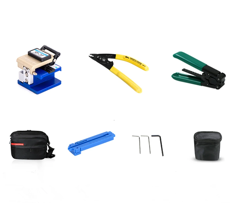 7 In 1  Fiber Optic Tools Kits FTTH Fiber Optic Tool Bag + Fiber Stripper + Fc-6s Fiber Cleaver+ Miller