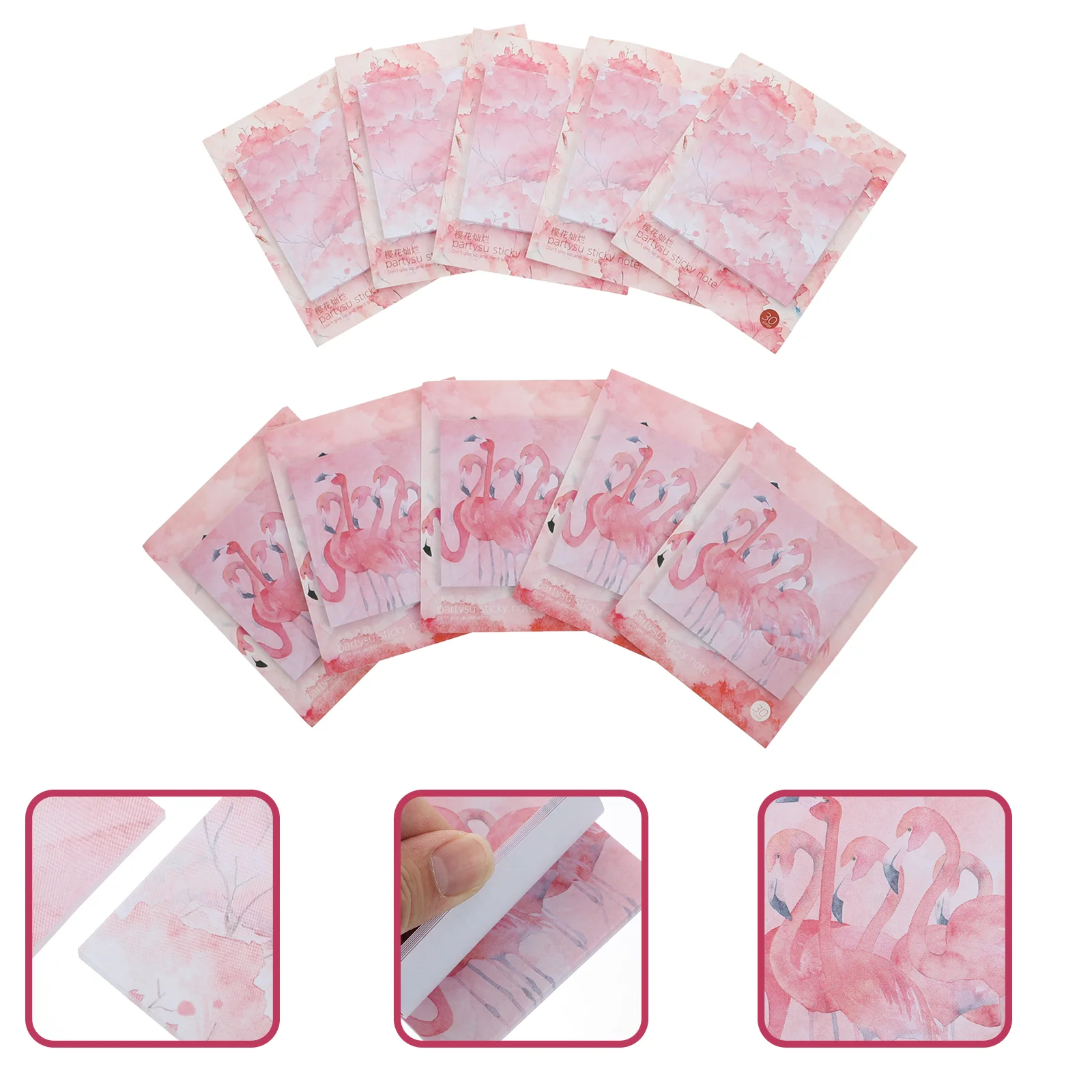 

10 Pcs Fresh Style Creative Convenient Sticky Papers Note-taking Papers for Writing