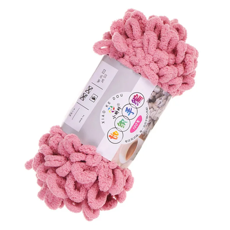 100g Finger Loop Knitting Yarn No Needles Chenille Chunky Yarn Blended Cotton Yarn Yarn for Hand Woven Blanket Cushion DIY Yarn images - 6