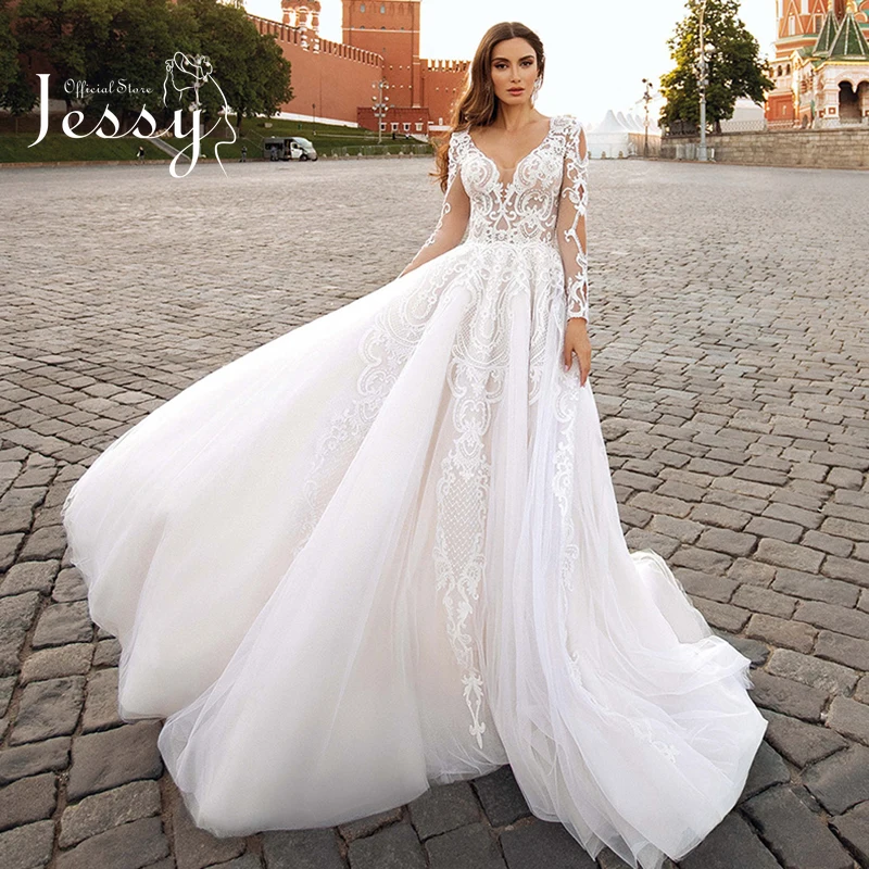 

Elegant Wedding Dress Organza With Embroidery A-line Floor Length Train Ball Gown O-neck Corset Sleeveless Bridal Gowns Button