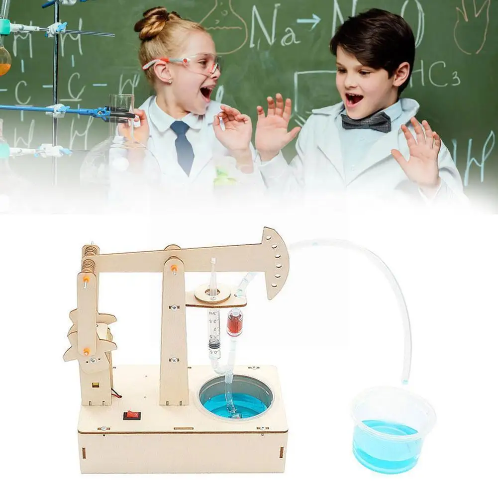 

Модель насосного Блока Diy Stem, набор для научных экспериментов, забавное детское развивающее здание, электрический школьный проект, деревянн...