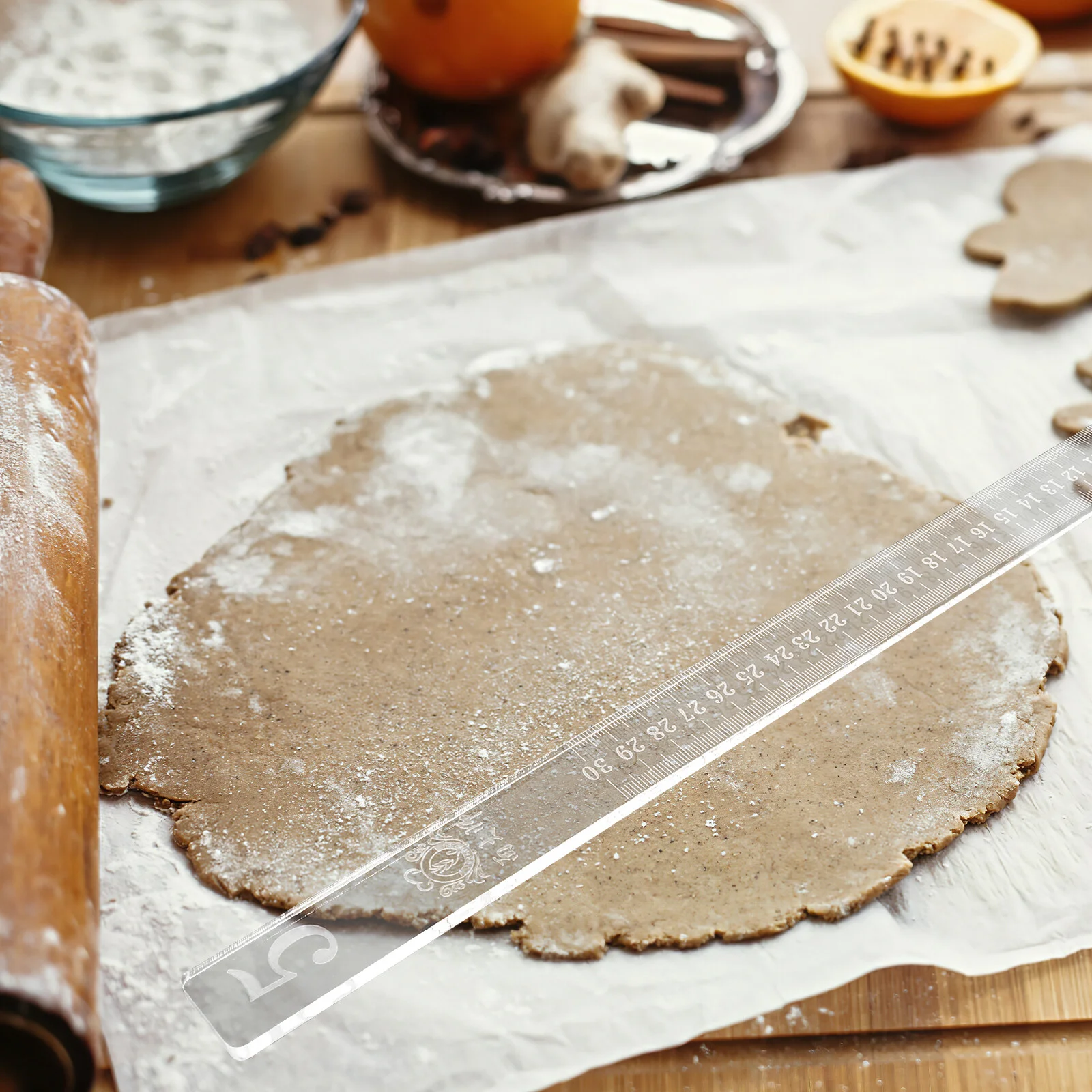 

French Bread Loaf France Rolling Pin Clay Measuring Dough Leveling Ruler Cookie Acrylic Thickness Baking