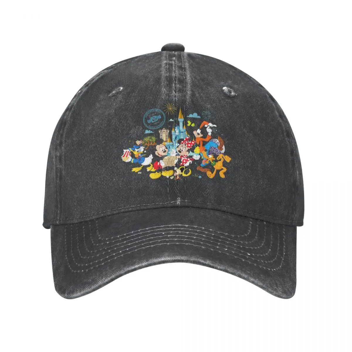 

Walt Disney World 50th Anniversary Denim Baseball Cap Adjustable Sunhat Men Women Mickey and Friends Cap Summer Casquette