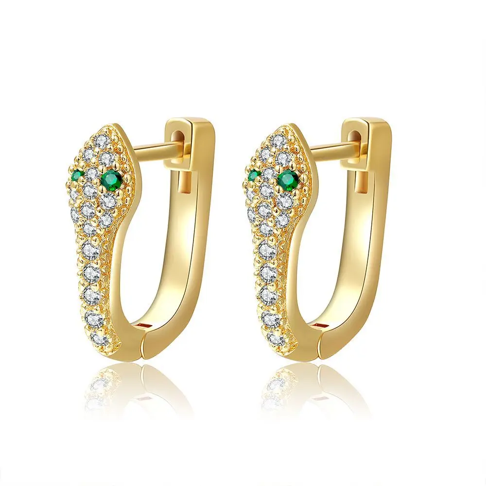

Real Gold Mini Snake Ear Cuffs Round Hoop Earrings For Women Ear Clips Female 2022 Trend Gift Jewellery