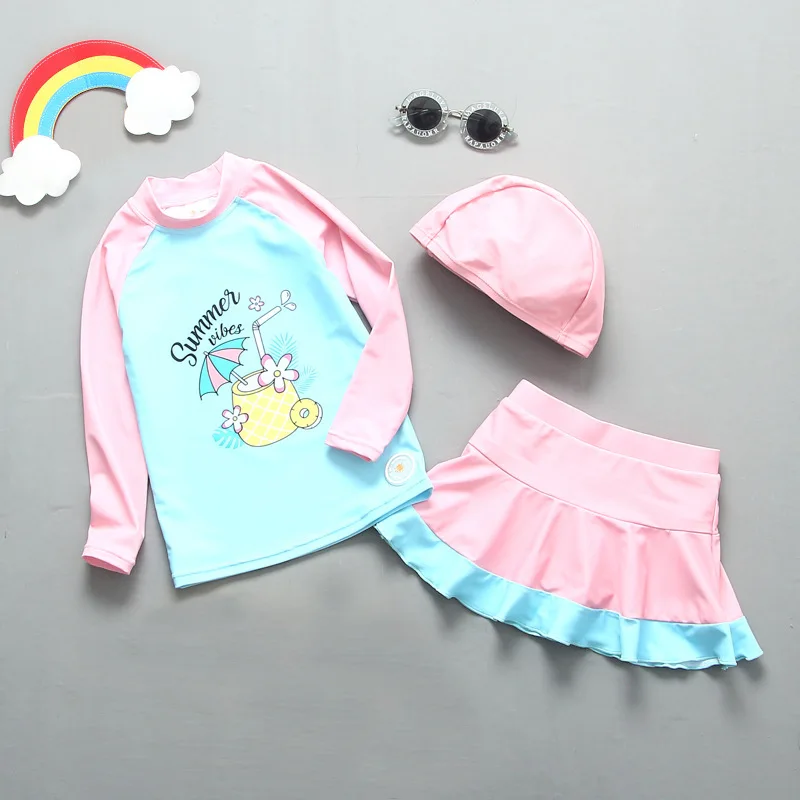 

Baby Swimwear Long Sleeve Swimsuit for Girls with Unicorn UV Protection Bathing Suit Kids Girl Children's Rashguard for Swimming