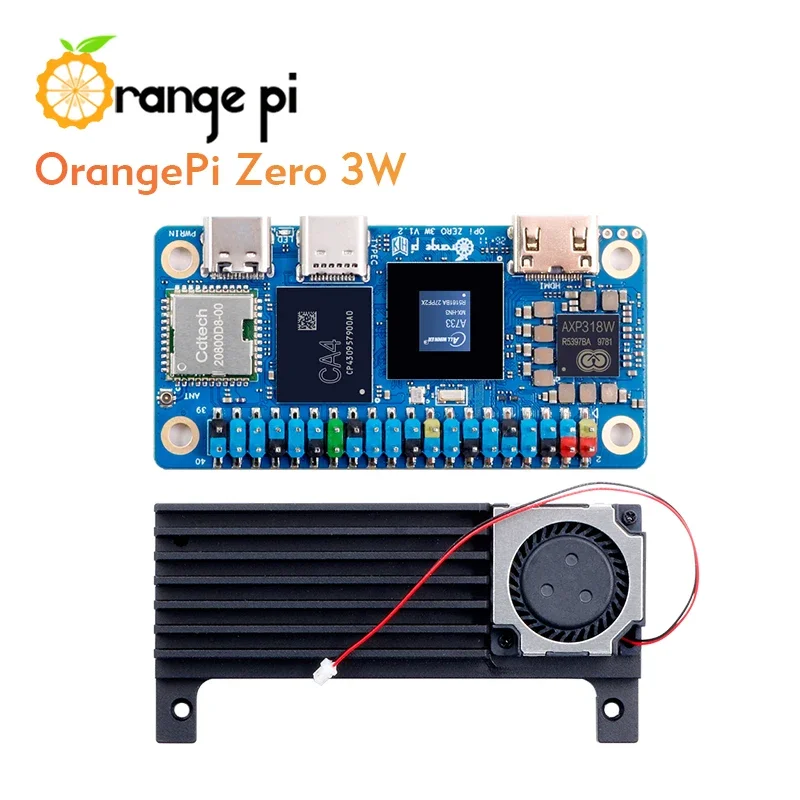 Фото Orange Pi Zero3W 12 ГБ + охлаждающий вентилятор + блок питания Type-C 5В3А, мини-ПК с LPDDR5, одноплатный компьютер Allwinner A733 №4
