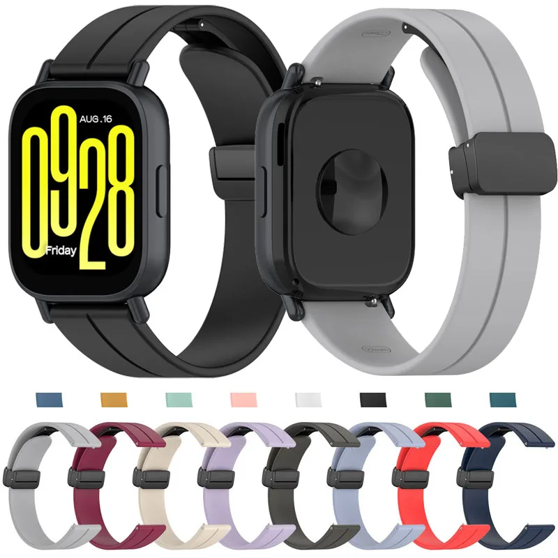 Силиконовый ремешок 20 мм 22 для Redmi watch5 спортивный с активной магнитной пряжкой watch