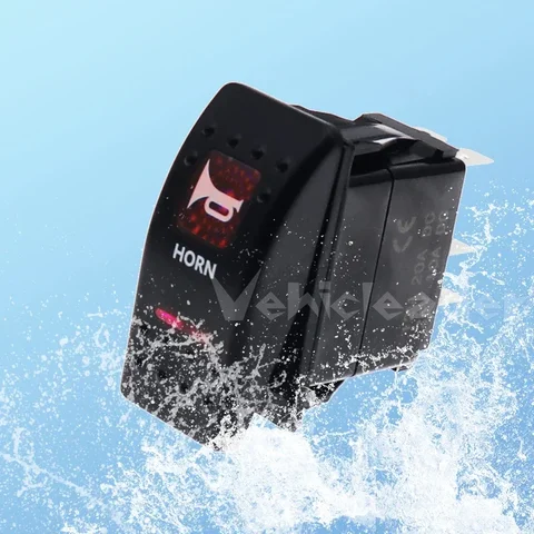 Красный светодиодный кулисный переключатель звукового сигнала для автомобиля, лодки SPST (ON)-OFF, мгновенный кулисный переключатель, 5-контактный 12 В/24 В для Carling ARB Narva 4x4 Style