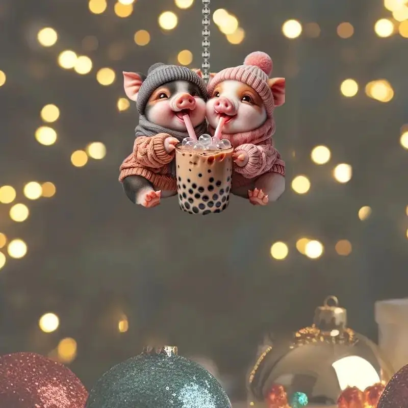 Милый 2D Акриловый Брелок в виде животного 8 см/3 14 дюйма праздничное настенное