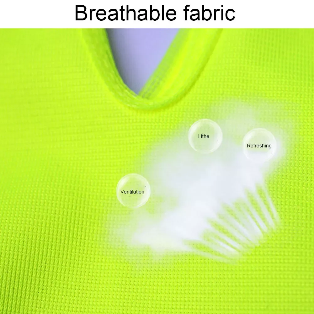

Reflective Vest V Shaped Lightweight Fluorescent Yellow Traffic Safety Walking Running Cycling Night Security Polyester