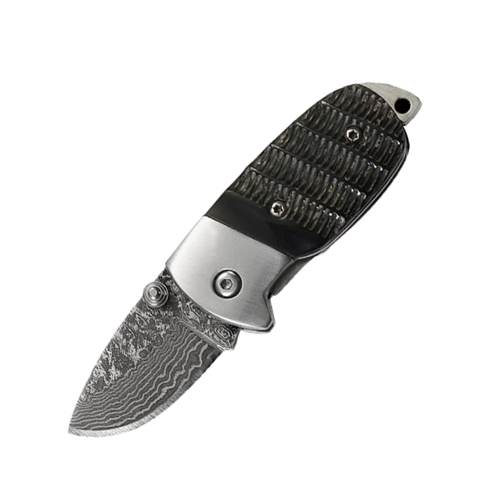 

Folding Pocket Knife Damascus Stainless Steel Stainless Bone Handle Material Outdoor Camping Survival Knifive Flipper