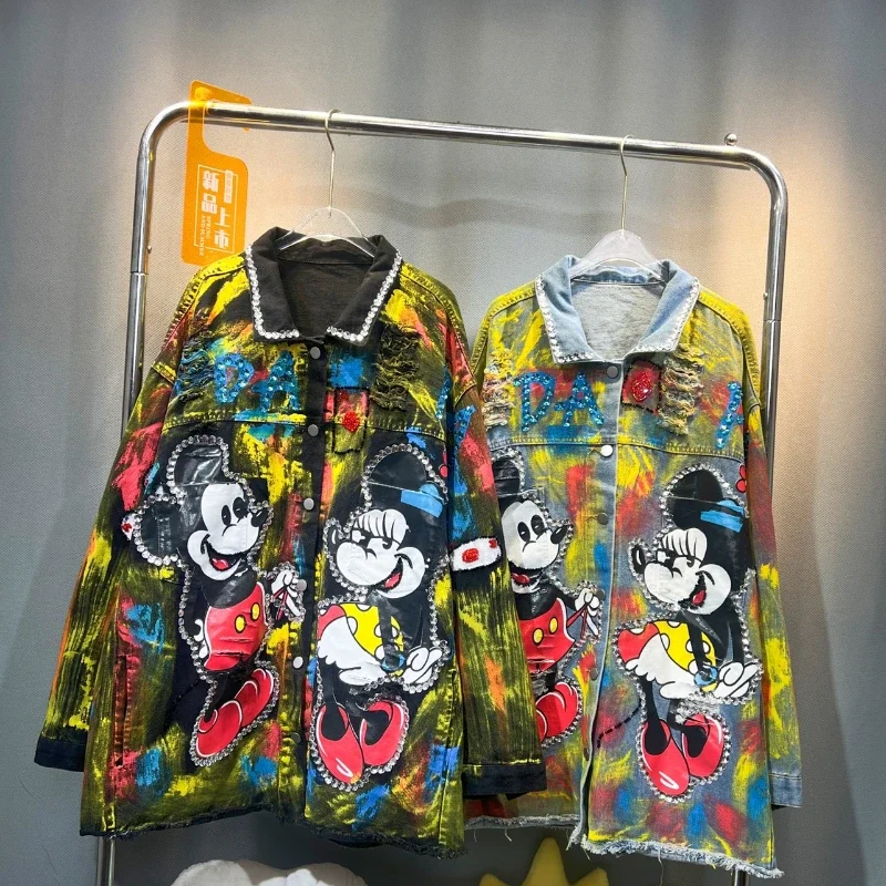 Новинка Осень-зима 2023 пальто для тяжелой промышленности с изображением граффити