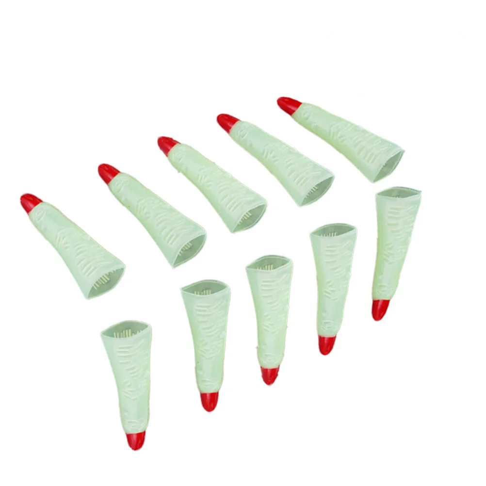 

10PCS Halloween Witch Fingers Fake Nails Luminous Glow-in-the-Dark Spooky Scary Witches Fingers Party Props Costume Fingers