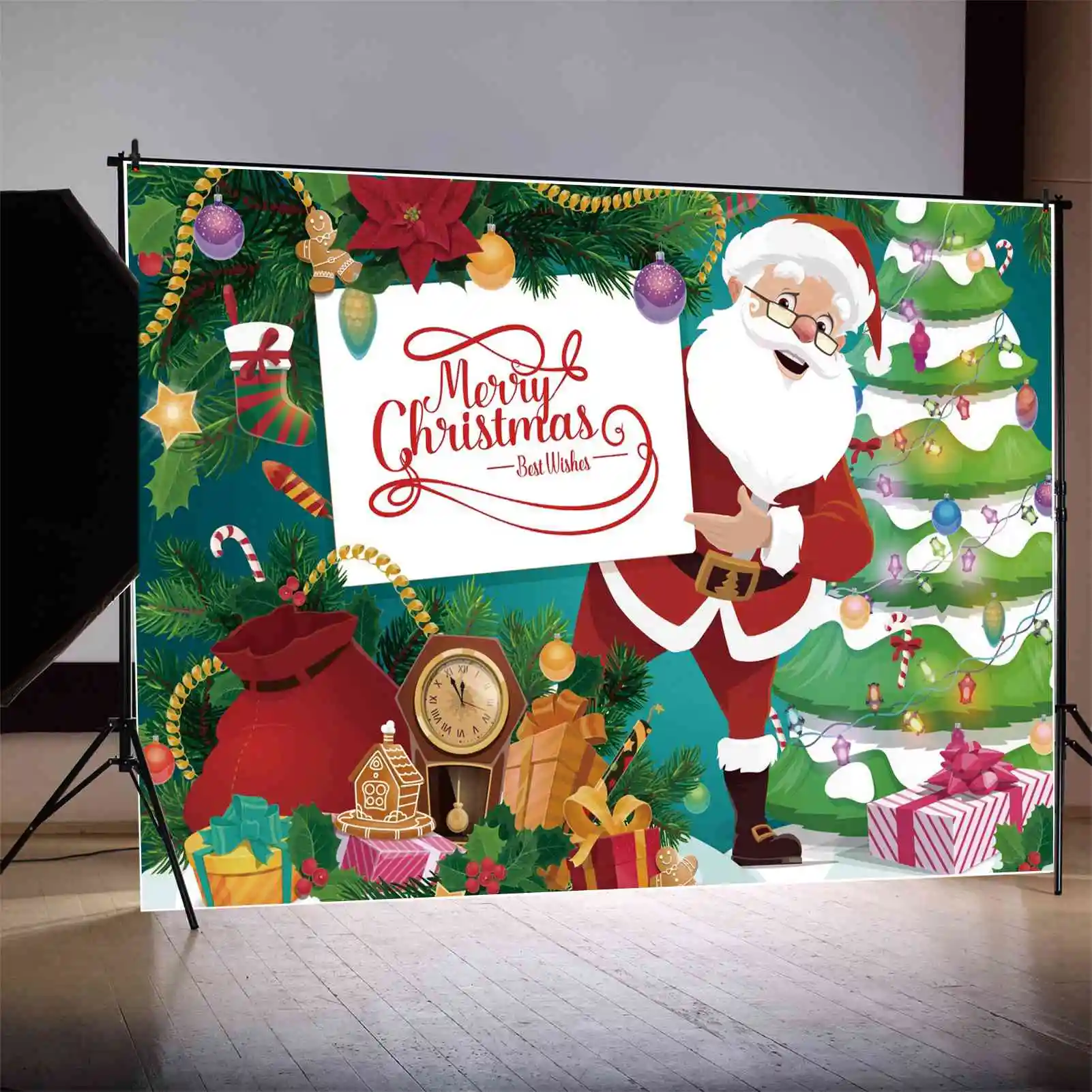 

Задний фон MOON.QG с надписью "Merry Christmas", "подарок отцу", "Детский Фотофон с баннером, дедом мороза, огнями, деревьями", декоративная фотобудка