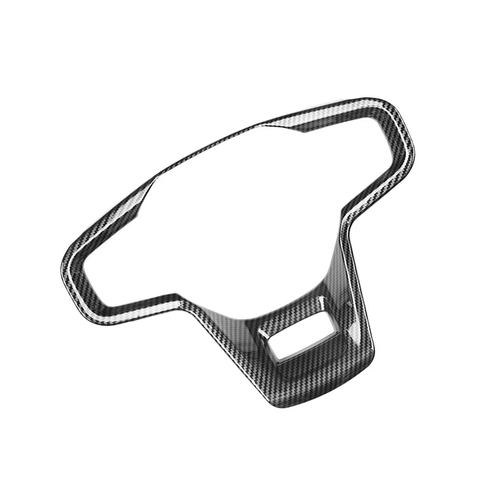 

100% Brand New Car Steering Wheel Cover Trim Trim ABS Accessories Carbon Fiber Black Decoration Frame Interior