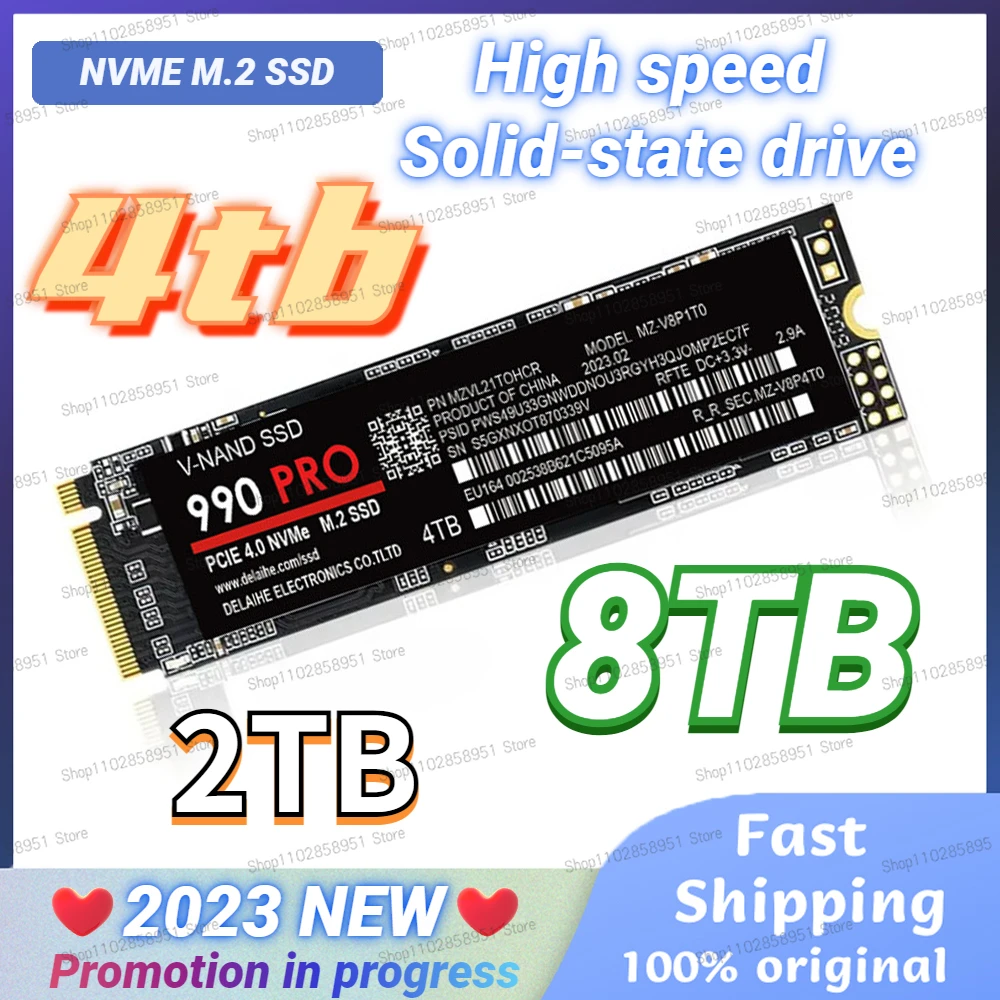 

New 4TB 2TB 1TB Original 980PRO SSD NVME M2 SSD PCIe 4.0 Internal Solid State Drive Hard Disk for PC Notebook Desktop mac 외장하드