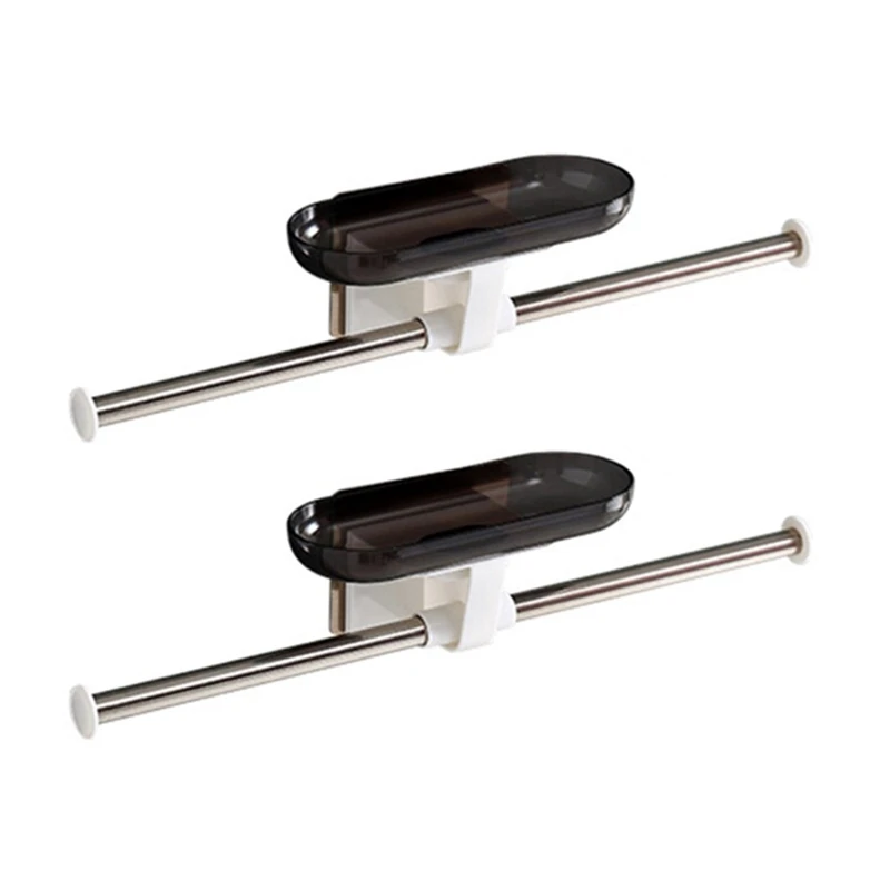 

Big deal 2X Wall Mounted Clothes Hangers Storage Stacker Rack Holder Punch-Free Stainless Steel Hanging Hanger Organizer