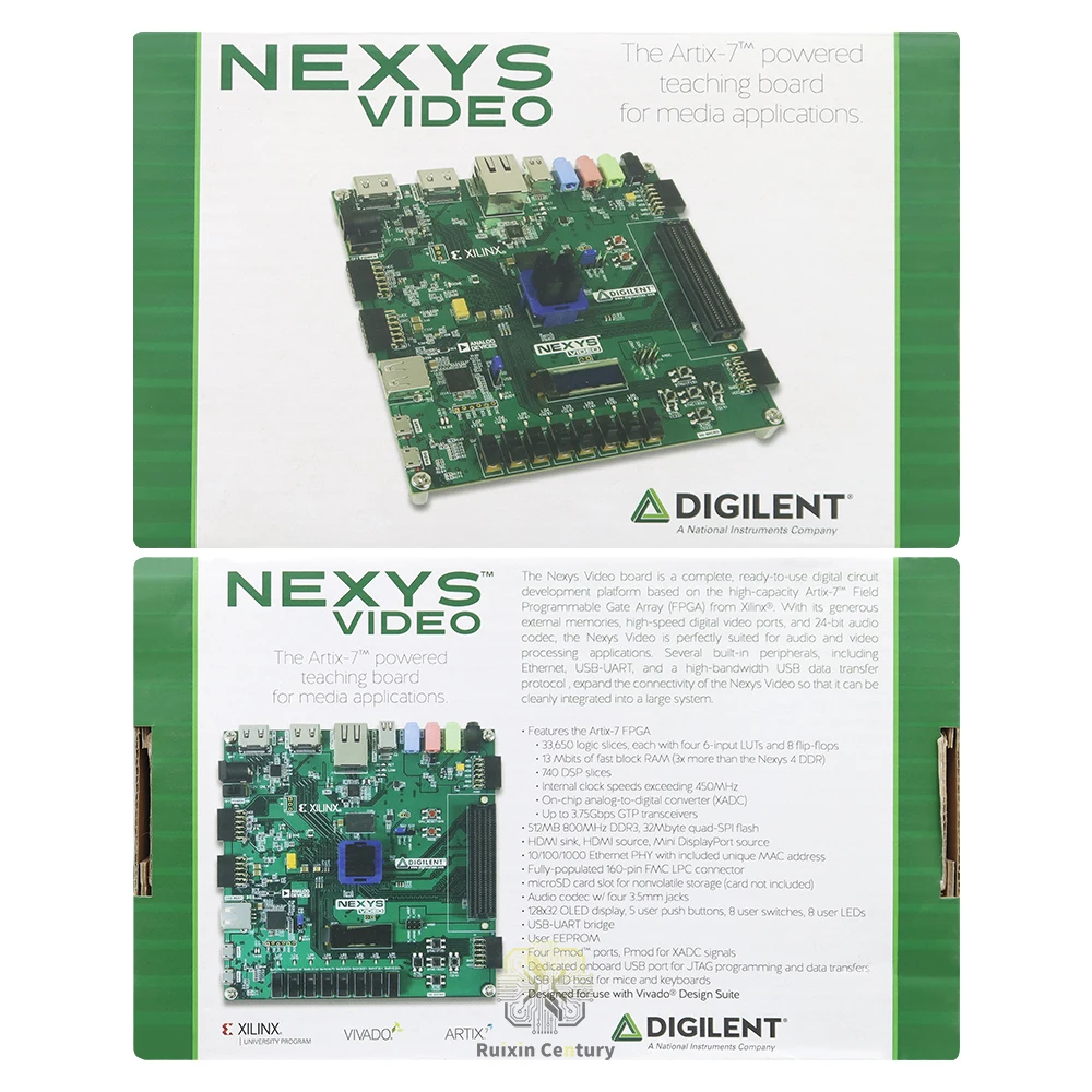 Плата для разработки Digilent Xilinx Nexys Video Artix-7 200T FPGA, 410-316, 33650 слэшей, 13 МБ BRAM, 740 DSP, 512 МБ DDR3, Оригинал (art.: 3920dbd98bffc) - 3920dbd98bffc