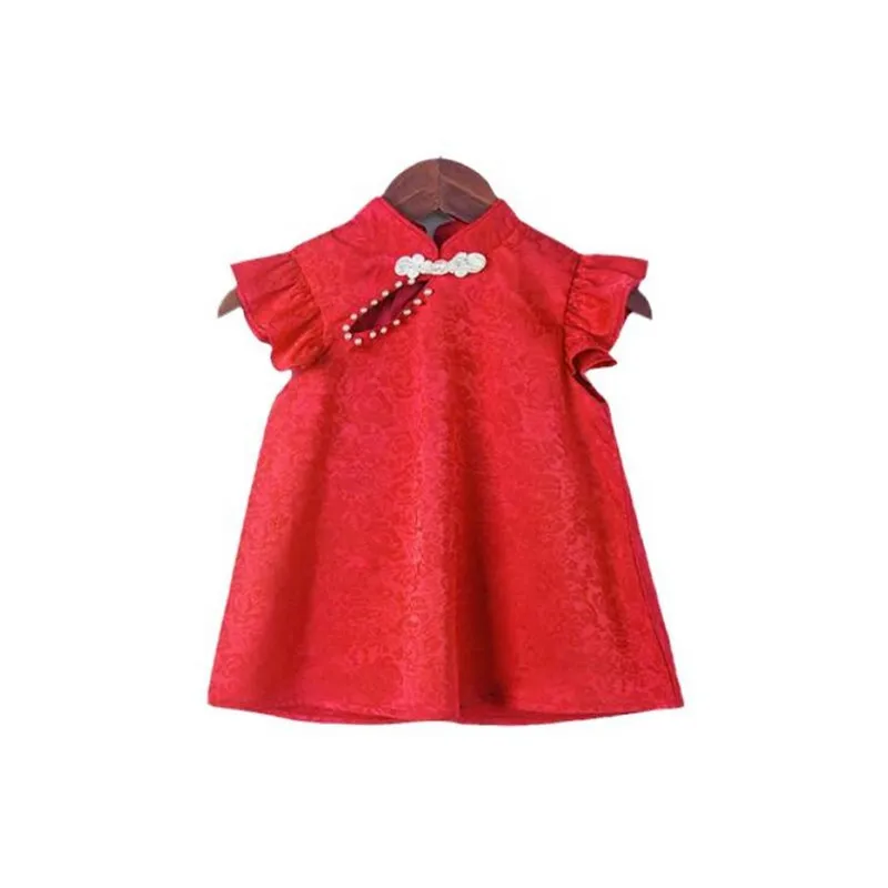 Детское красное бальное платье принцессы в китайском стиле