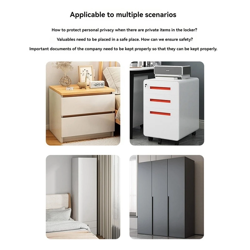 Биометрический замок с отпечатками пальцев белый противоугонный умный для ящика