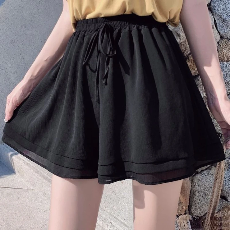 

2022 Women New Elastic Waist Shorts Summer Female Fashion Casual Shorts Ladies Solid Color Pocket Vintage Basic Short Pants A78