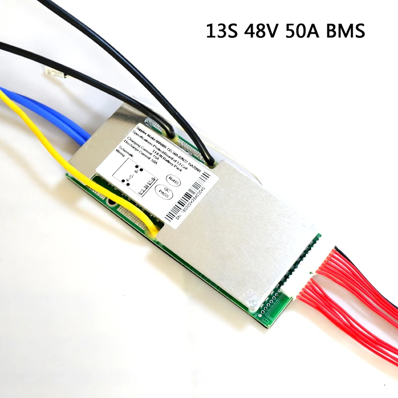 Литий-ионная батарея 13S 48 в 50 А BMS для литий-ионной батареи 30 Ач 40 рабочий ток а 1500