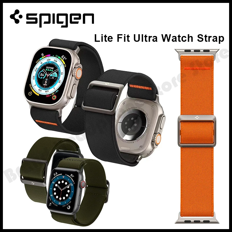 

Original Spigen Lite Fit Ultra Watch Strap Nylon Watch Band For Apple Watch Ultra 49mm, Series 8/7 45mm SE2/6/SE/5/4 44mm 3/2/1